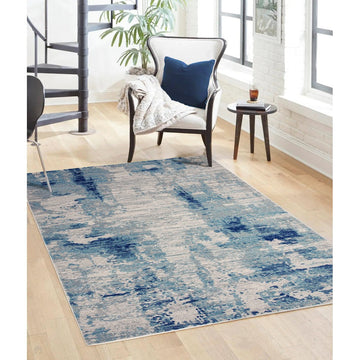 Nova NV36 Mirage Modern Abstract Durable Easy-Care Polypropylene Short Pile Blue/Grey Rug-Asiatic Carpets-Rug Love - The Most Loved Rug Store